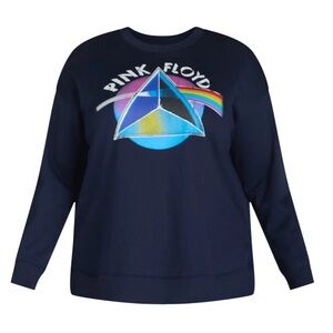 Terra & Sky Pink Floyd Graphic Sweatshirt, Navy, Plus Size 1X, NWT